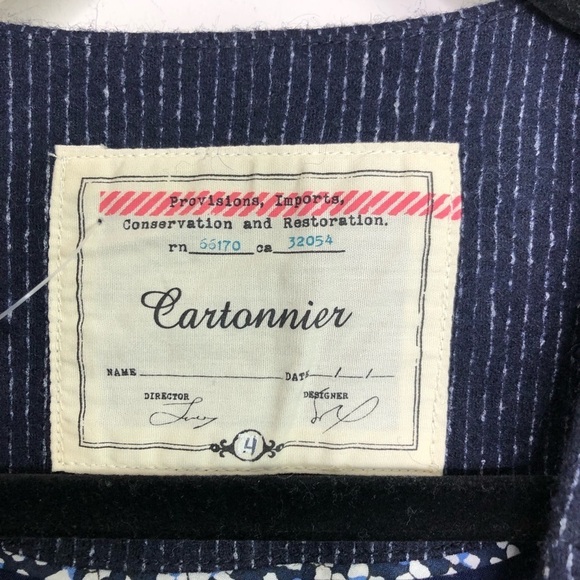𝅺ANTHROPOLOGIE Cartonnier Navy striped blazer - Picture 3 of 10